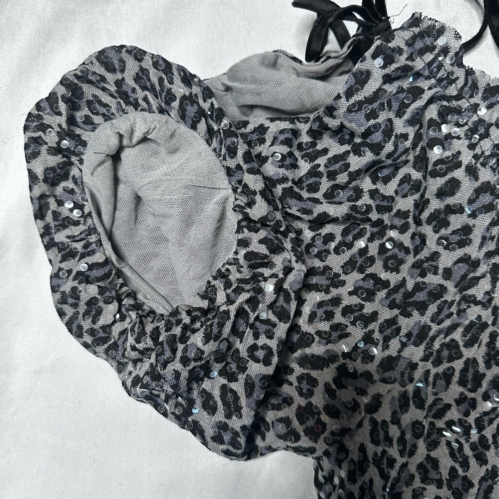 Express Black and Gray Animal Print Blouse - Picture 7 of 7